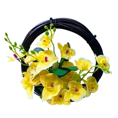 Picture of Artificial Hanging orchid tob For Home, Office & Restaurant decorations, Jime shops wall hanging flower (H OR 4)