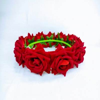 Picture of Artificial Flower Crown Hairstyle, Headband Flower, Bridal Wedding Crown Flower - Hair Band (Rose Crown,One size fits all)