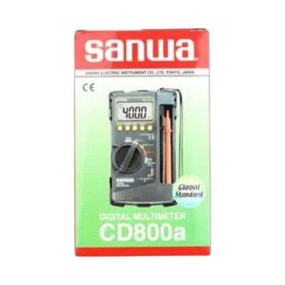 Picture of SANWA CD800A DIGITAL Multimeter CD800A CD800a DMM 4000 Volt Counter Tester MeterGlobal Standard,  MADE IN Tokyo, JAPAN (Black)