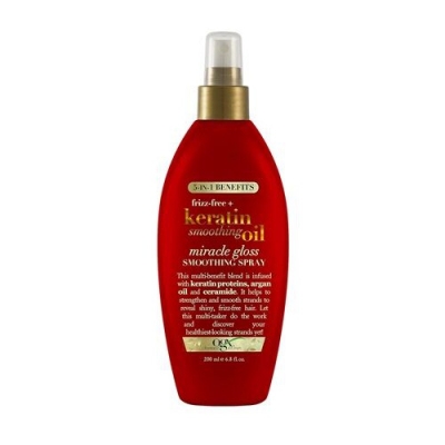 Picture of Ogx Frizz-free + Keratin Smoothing Oil Miracle Gloss 5 In 1 Spray – 200 ml