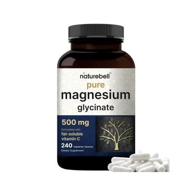 Picture of Naturebell Pure Magnesium Glycinate 500mg | 240 Veggie Capsules