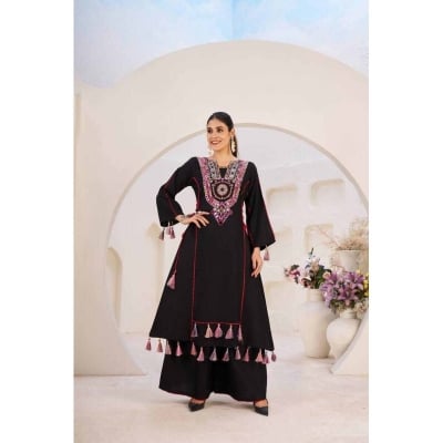 Picture of Hamim Fashion VIP Linen Stitched 3 piece with Embroidery Work