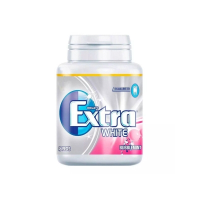 Picture of Wrigley's Extra White Bubblemint Flavour Sugar Free Chewing Gum Bottle 46 Pieces