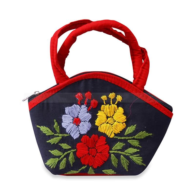 Picture of Baby -Nakshi Design Handicrafts Multicolor Fashionable Gorgeous Hand Bag Women Hand-made Cosmetics bag Ladies bag Women bag.- Innovative - Red