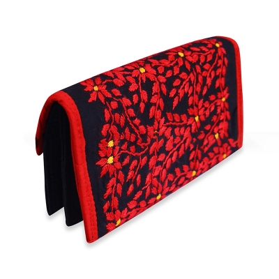 Picture of Nakshi Design Women parch Wholesale Design Lady Long Capacity Messenger Cell Phone Wallet Bag Ladies Purse. 4 Pocket(1 Chain pocket).