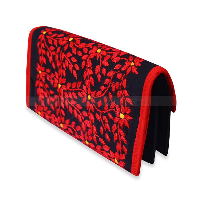 Picture of Nakshi Design Women parch Wholesale Design Lady Long Capacity Messenger Cell Phone Wallet Bag Ladies Purse. 4 Pocket(1 Chain pocket).