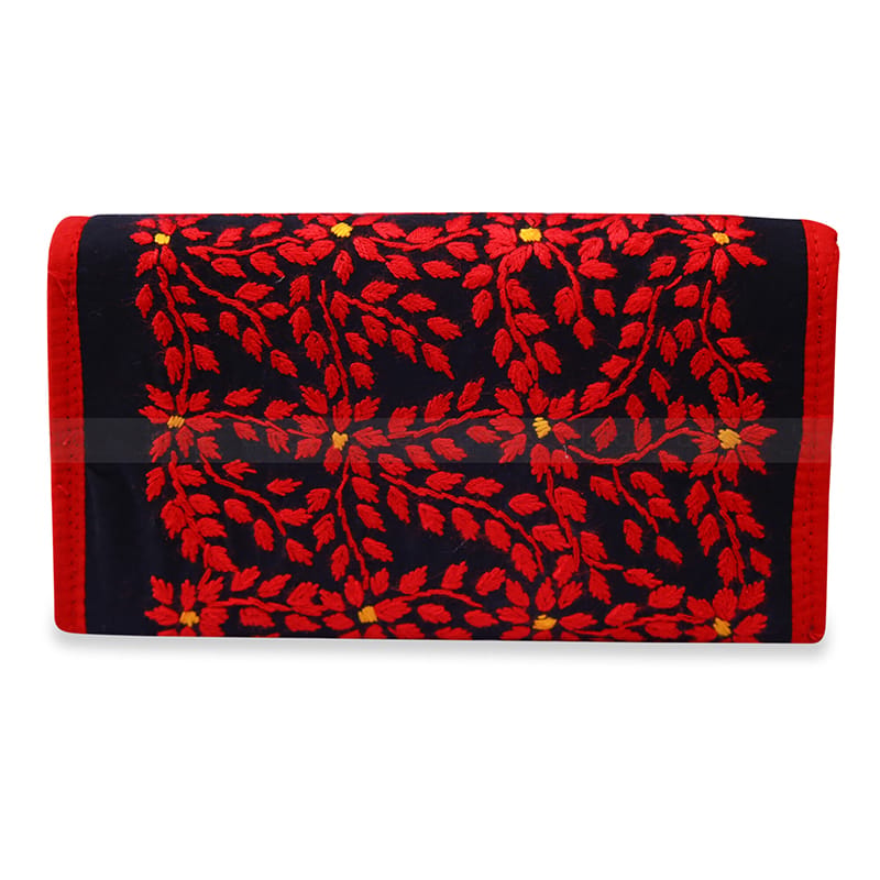 Picture of Nakshi Design Women parch Wholesale Design Lady Long Capacity Messenger Cell Phone Wallet Bag Ladies Purse. 4 Pocket(1 Chain pocket).