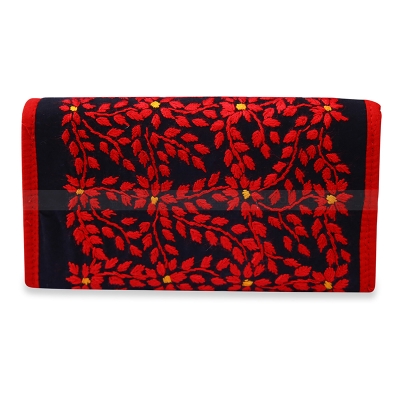Picture of Nakshi Design Women parch Wholesale Design Lady Long Capacity Messenger Cell Phone Wallet Bag Ladies Purse. 4 Pocket(1 Chain pocket).