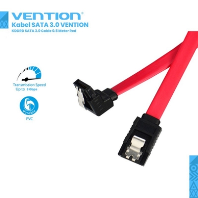 Picture of VENTION KDDRD(6gbps,Gold-Plated,Tinned Copper) 0.5M Red  SATA 3.0 Cable