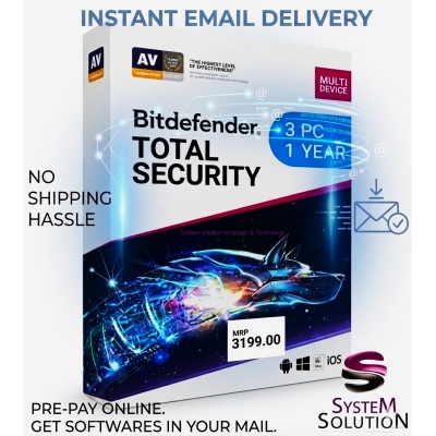 Picture of BitDefender (3 User-1 Year-Digital instant Delivery) Multi Device Total Security