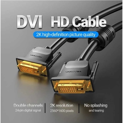 Picture of VENTION DVI(24+1,1y warranty) Male to Male1.5Meter DVI Cable-Black