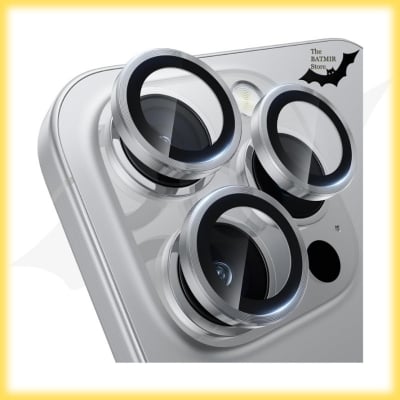 Picture of Camera Protector for iPhone 15 Pro White WSKEN Ring Camera Lens Protector for Mobile
