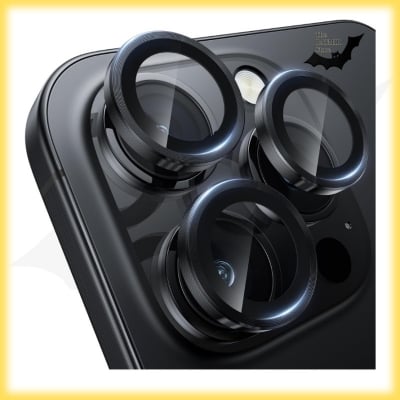 Picture of Camera Protector for iPhone 15 Pro Max Black WSKEN Ring Camera Lens Protector for Mobile