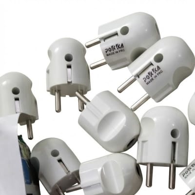 Picture of Imported Universal 2 Pin Plug Electrical Power Cord Connector . pokka two pin pluge 3 pcs combo pack, pokka tow pin plug
