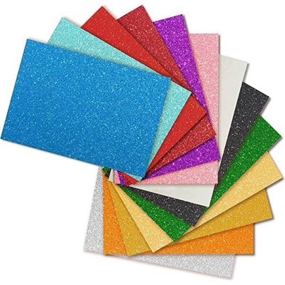 Picture of Craft Foam SELF ADHESIVE Glitter Foam Sheets A4 Pack of 10 Assorted 
