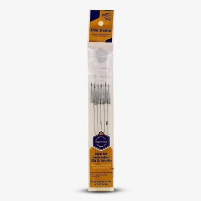Picture of KeepSmiling Synthetic Hair Round Tip 0/00/000 Size Paint Brushes Pack of 6 Multicolor