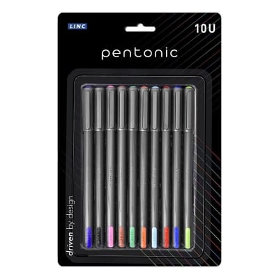 Picture of Pentonic Ball Point Pen (Assorted Colour, Pack of 10) 