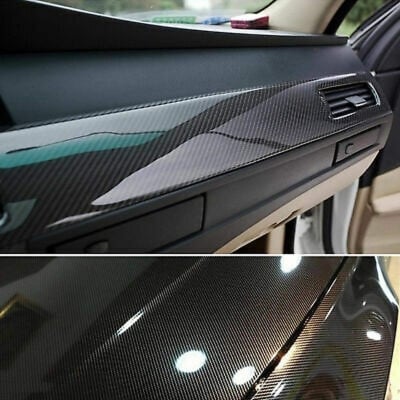 Picture of 7D Glossy Carbon Fiber Vinyl Film Car Interior Wrap Stickers 10 inch