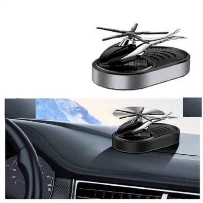 Picture of Car Aroma Diffuser Air Freshener Perfume Solar Power Dashboard Helicopter Style Decoration With Perfume - Black