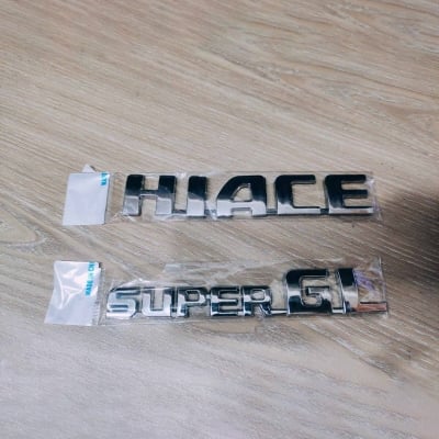 Picture of Car 3D Monogram Logo HIACE & SuperGL Silver Color