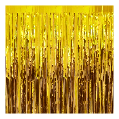 Picture of Foil Metallic Curtain Backdrop For Happy Birthday Party Decoration / Bridal Shower / Wedding / New Year / Background Decorations