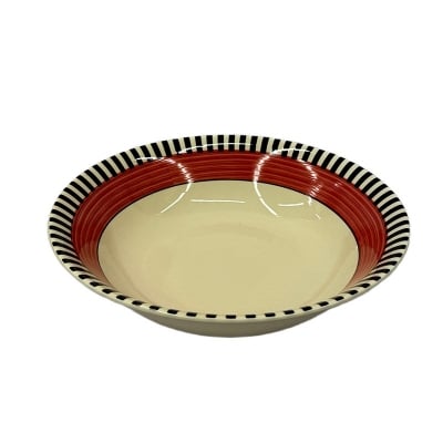 Picture of Ceramic Salad Bowl – Striped Red, 23cm
