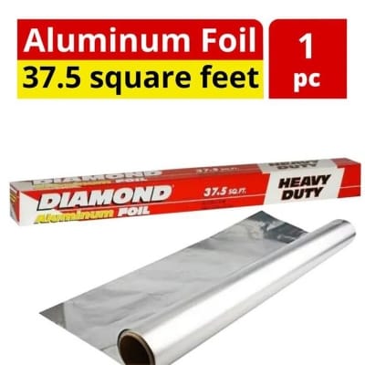 Picture of Diamond Aluminium Foil Paper - Durable Essential For Kitchen Use - Measures 37.5 Sqf For Multiple Culinary Applications Silver