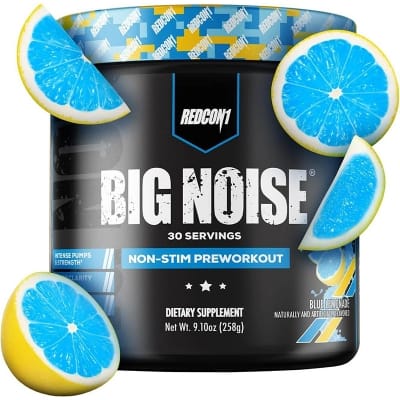 Picture of REDCON1, BIG NOISE Non-Stim Pre Workout Powder with 258g , Energy 30 serving Blue Lemonade 