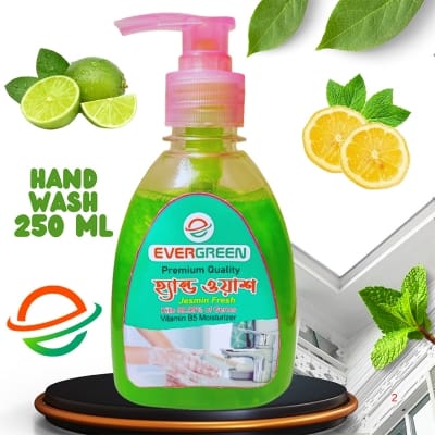Picture of Premium Quality Evergreen Safety Plus Liquid Green Hand Wash 200+50ml Green