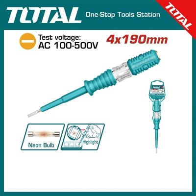 Picture of TOTAL Test Pencil Voltage Tester Screwdriver (100-500V AC) – Original THT291908 