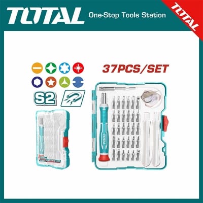Picture of TOTAL 37 Pcs Precision Screwdriver Set (TACSD30376) Multicolor