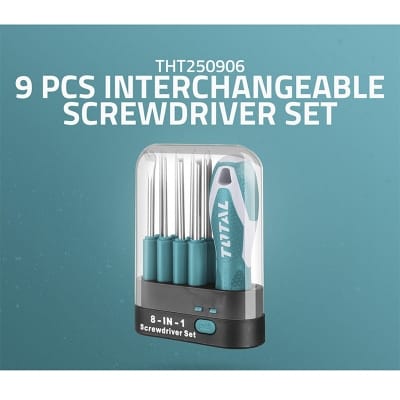 Picture of TOTAL 9pcs Interchangeable Screwdriver Set 
