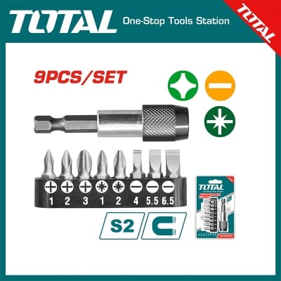 Picture of TOTAL 9 Pcs screwdriver bits set (TACSD3091) 