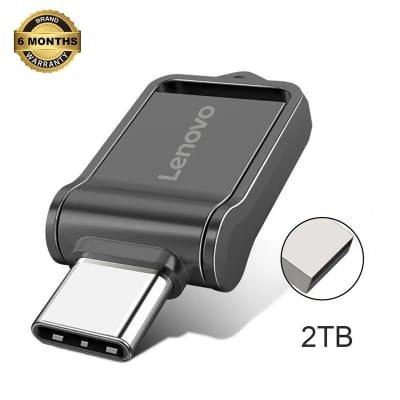 Picture of Lenovo 2TB USB OTG Metal USB 3.0 Pen Drive Key 1TB Type-C High Speed Pendrive Mini Flash Drive  Memory Stick Lenovo 2 TB