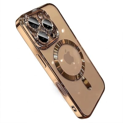 Picture of Luxury Wireless Charge Magsafe Case iPhone 16 15 14 13 12 11 Pro Max 16 Plus Magnetic Electroplate Bumper Soft Clear Cover Multicolor