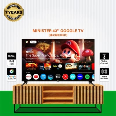 Picture of Minister Full HD 43Inch Google Smart TV (MI43M9LFHGTV) With Free Home Delivery Black