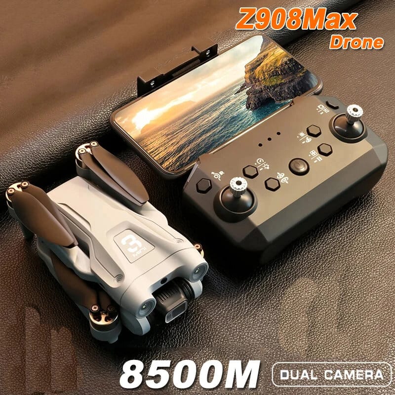 Picture of ETL Z908 Max Drone Brushless Motor Professional 720p FPV WiFi Drone for One Key Landing, Optical Flow Hover with 2 Battery Black