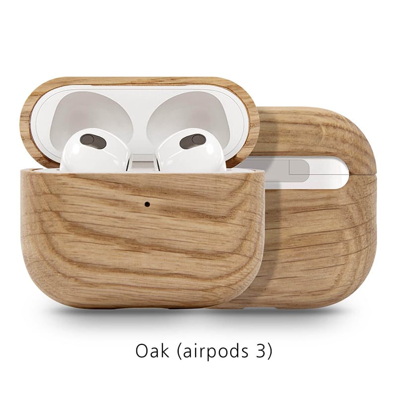 Picture of Wooden Case Cover for AirPods 3rd Generation with Leather Lanyard & Box, Hand Polished & Handcrafted -(Oak-Air Pods 3) 