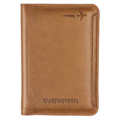 Picture of Genuine Leather Passport Holder, Passport Cover with Credit Card Holder for Women and Men Family ID Travel, Genuine Leather Pilot Wallet (Black & Brown) 