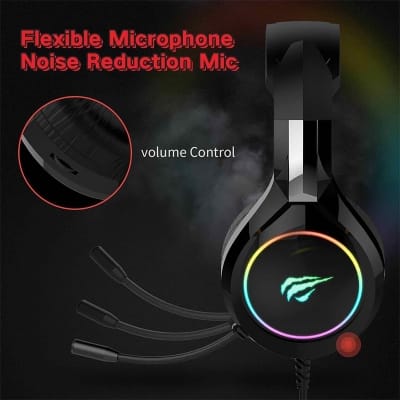 Picture of Havit Hv-H2232D Rgb 3 -5Mm Audio Jack + Usb Gaming Headphone - Elevate Gaming Experience With Havit'S Rgb Gaming Headphone Black