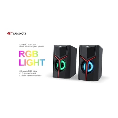 Picture of HAVIT SK206 GAMENOTE RGB LIGHT STEREO USB GAMING SPEAKER Black