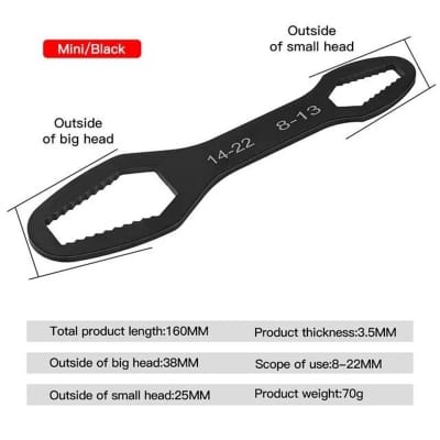 Picture of 8-22mm Universal Torx Wrench Self-tightening Adjustable Glasses Wrench Board Double-head Torx Spanner Hand Tools for Factory Black