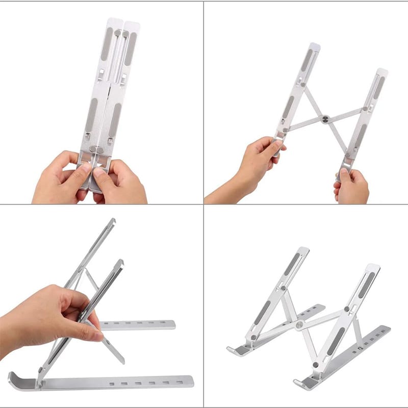 Picture of Laptop stand aluminum alloy adjustable multi-angle laptop stand 10-17 inch tablet notebook laptop stand - cloth stand Silver