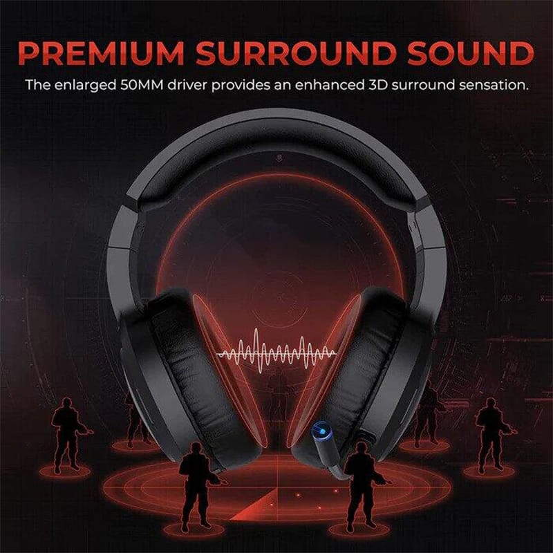 Picture of Havit H2010d-Pro Over-Ear Black Wired RGB Gaming Headphone Black