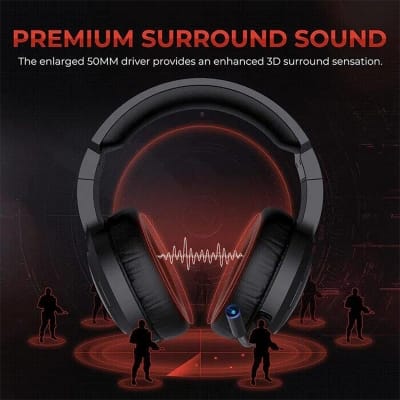 Picture of Havit H2010d-Pro Over-Ear Black Wired RGB Gaming Headphone Black