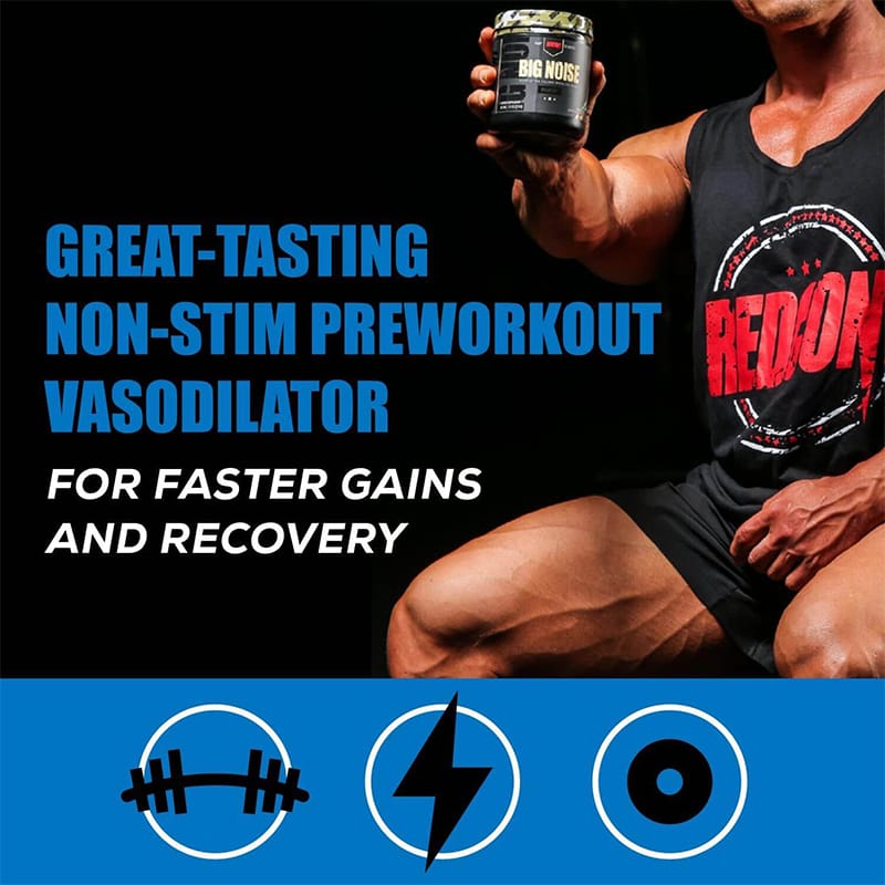 Picture of REDCON1, BIG NOISE Non-Stim Pre Workout Powder with 258g , Energy 30 serving Blue Lemonade 