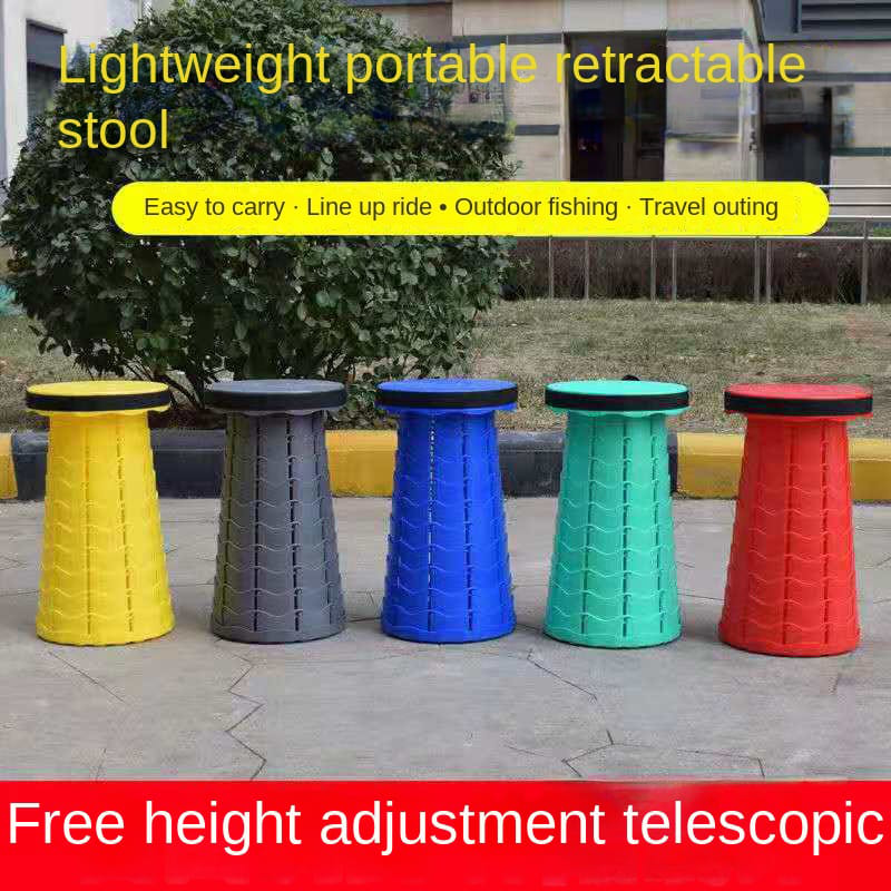 Picture of Folding Stool Portable Telescoping Seat Camping Retractable Adjustable Outdoor Multicolor
