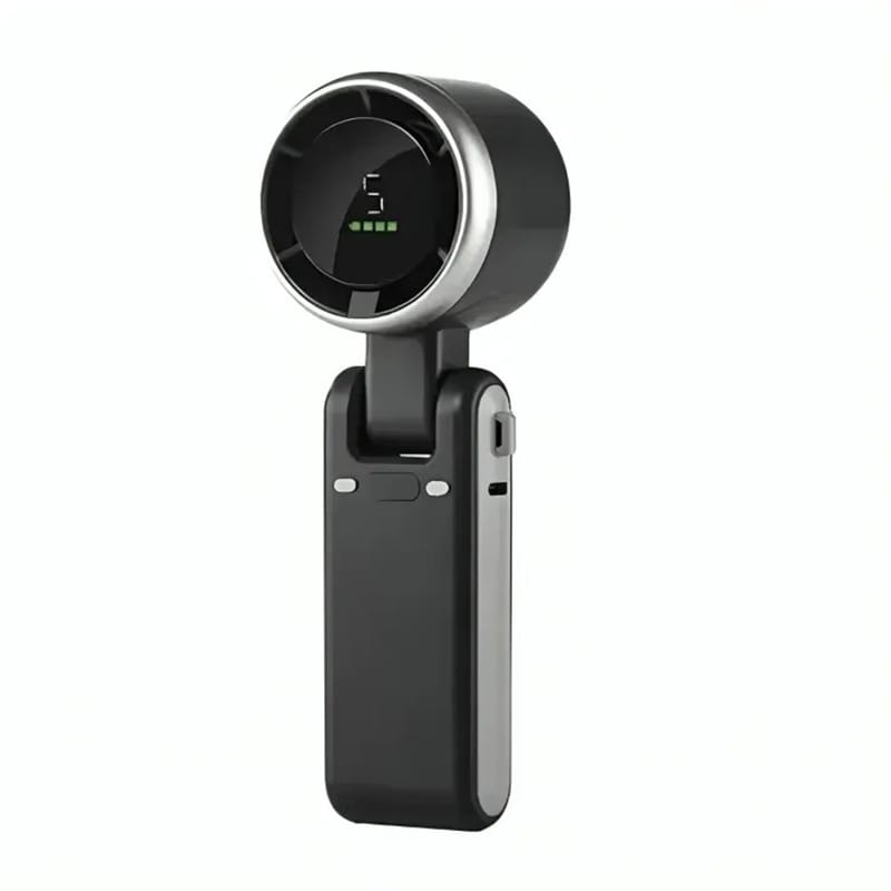 Picture of Popular Mini High-Speed Handheld Turbo Fan Smart Digital Display Wearable Personal Desk Neck Fan with Five Wind Speeds Multicolor
