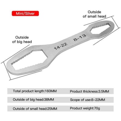 Picture of 8-22mm Universal Torx Wrench Self-tightening Adjustable Glasses Wrench Board Double-head Torx Spanner Hand Tools for Factory Black