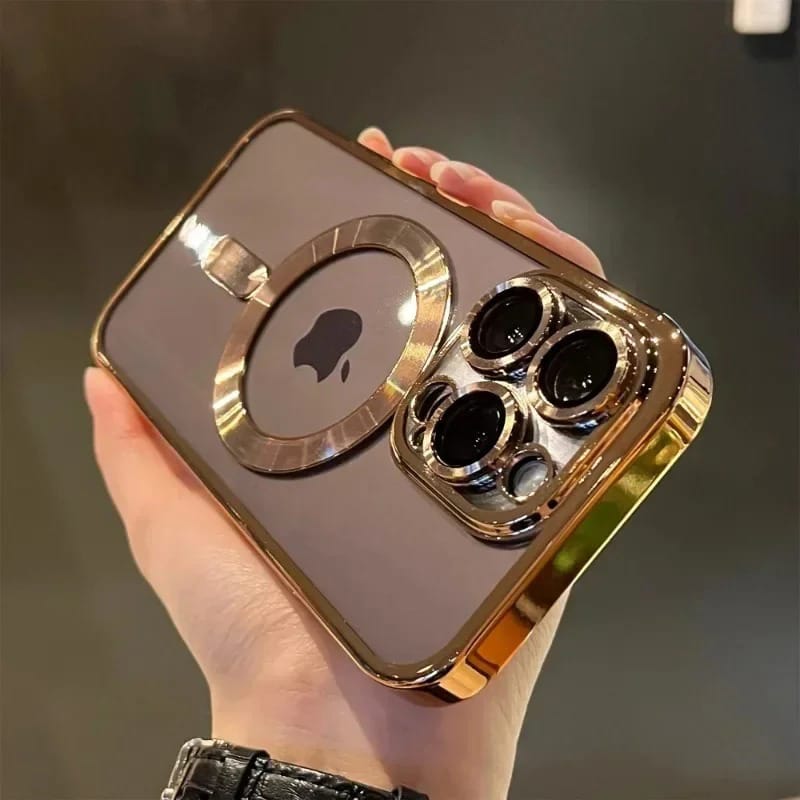 Picture of Luxury Wireless Charge Magsafe Case iPhone 16 15 14 13 12 11 Pro Max 16 Plus Magnetic Electroplate Bumper Soft Clear Cover Multicolor
